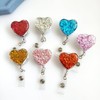 Heart Retractable Badge Holder, ID Card Clips, Badge Reel for