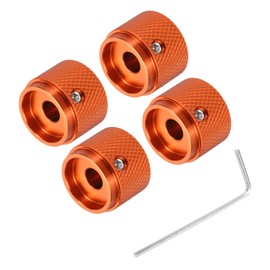 MECCANIXITY 4PCS Guitar Knobs, Metal, Volume Tone Control Dome Knobs 1/4" x 7/8" x 0.6", Aluminum Alloy, Orange Red
