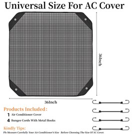FonsBleaudy Central Air Conditioner Cover for Outside Units 36 x 36 -Durable AC Cover Defender Outdoor，Leaf Guard Mesh Air Conditioner Cover (36" x 36")