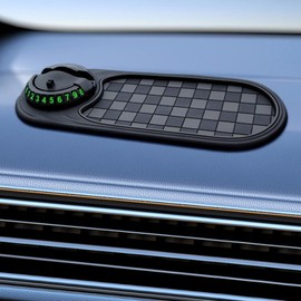 Multifunction Car Anti-Slip Mat Auto Phone Holder, Rotatable Car Phone Holder Dashboard Mat, Multi Function Anti Slip, with Parking Number Sticker, for Phones, Glasses, Keys