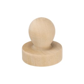 PATIKIL 38mm Stamp Wood Round Handle, Wooden Knobs Stamp Mounts Drawer Pulls for Stamp Making DIY Crafting Scrapbooking, Brown