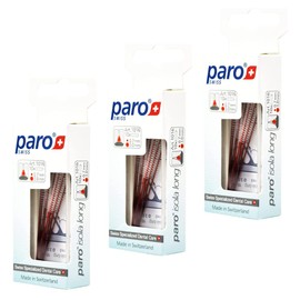 Paro Isola Long | Easily Bent Extra Long Interdental Spiral Brush | Dental Cleaning Tool | Red, 0.7-3.0 MM | 10 Units Per Pack | 3 Pack, 30 Units