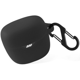 Geiomoo Silicone Case for JBL Tune Flex, Protective Cover with Carabiner (Black)