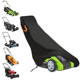 ClawsCover Push Lawn Mower Cover Waterproof Outdoor,Durable 210D Polyester Oxford,Anti-UV Weatherproof Walk Behind Lawnmower Storage Covers Shed, with Reflective Handles,Drawstring-74x25x39 Inch