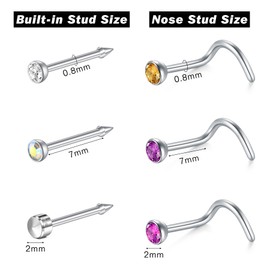 WillTen Nose Piercing Kit with Nose Rings, 3 Pack Self Nose Piercing Gun, Disposable Safety Nose Piercing Kit with Corkscrew Nose Rings Stud CZ Nose Piercings Gun Kit Tool