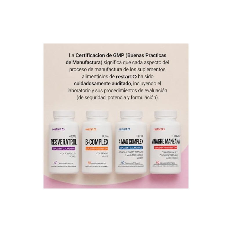 Restart Complex Completo Vitamina B12 Suplemento Complejo Mujer Hombre Laboratorio