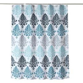 Polyester Striped Painting Shower Bath Curtain Waterproof Bathroom Curtain (S)