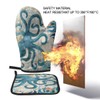 Abucaky Blue Octopus Nautical Map Oven Mitts and Pot Holders