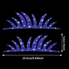 TOMALL 2Pcs Blue Crystal Car Truck Headlamp Headlight Eyelashes Vehicle Body Decals Personality Stickers