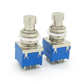 Electric Guitar 3PDT 9 Pins Effects Stomp Foot Pedal Switch True Bypass with Solder Terminals Pack of 2