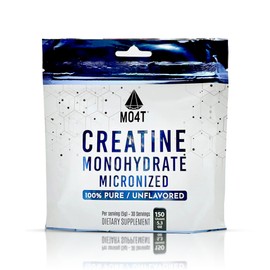 MO4T Premium Creatine Monohydrate Micronized Powder 150G, 5000mg Per Serv (5g) - Micronized Creatine Monohydrate, 30 Servings, 5.3 Ounces