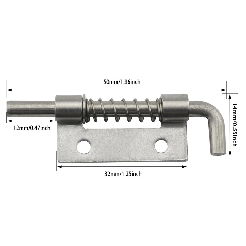JianLing 4pcs Flat Pin Hinge Spring Latch 304 Stainless Steel