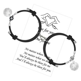 LUOKIFUR Couple Bracelet with Projection Stone Magnetic Bracelet 100 Voice I Love You Bracelet Mutual Attraction Valentine's Day Gift, Stainless Steel