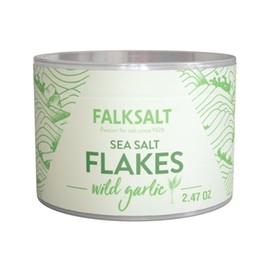 FALKSALT | Wild Garlic Salt Flakes 2.47oz. | Gourmet Finishing Sea Salt Flakes | Handcrafted, Kosher, Gourmet Flavored Salt