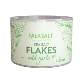 FALKSALT | Wild Garlic Salt Flakes 2.47oz. | Gourmet Finishing Sea Salt Flakes | Handcrafted, Kosher, Gourmet Flavored Salt