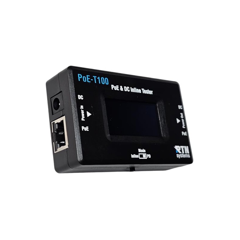 PoE-T100 Inline DC & PoE Tester Tool – Test 802.3af/at/bt,