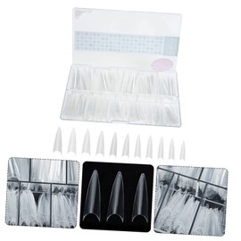 Healeved Long Length Nail Tips Pcs Full Cover Fake Nails Point Diy Manicure Kit for Occasions