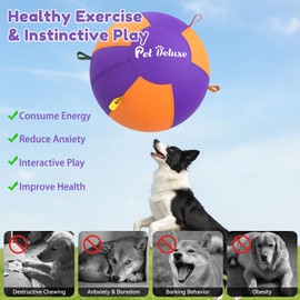 Upgrade Herding Ball for Dogs,25" Herding Ball for Australian Shepherd Collie,Border Collies,Cattle & Medium to Large Breeds,Fast-Inflating Pump,Durable & Waterproof Cover,Large Dog Toys Outdoor Play