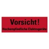 Sticker Packaging Labelling "Vorsicht! Highly Sensitive Electrical Devices" Film, Red,