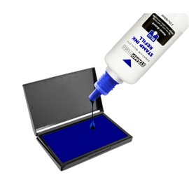 Stampmate Premium Refill Ink for Self-Inking Stamps and Stamp Pads - 2 oz. Bottle (Blue)
