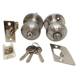 RI-KEY SECURITY - 20x Door Knobs Lock Entry Keyed Cylinder 60 Keys Exterior Interior Kw1 SS