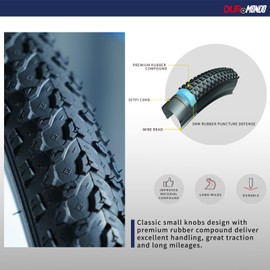 2Pack 20"x 2.125"(57-406) Mountain Bike Tires Replacement Kits Plus 2 Bike Tubes (with Puncture Sealant) and 2 Tire Levers, Bike Tire with Tread Puncture Protection for On or Off-Road Use