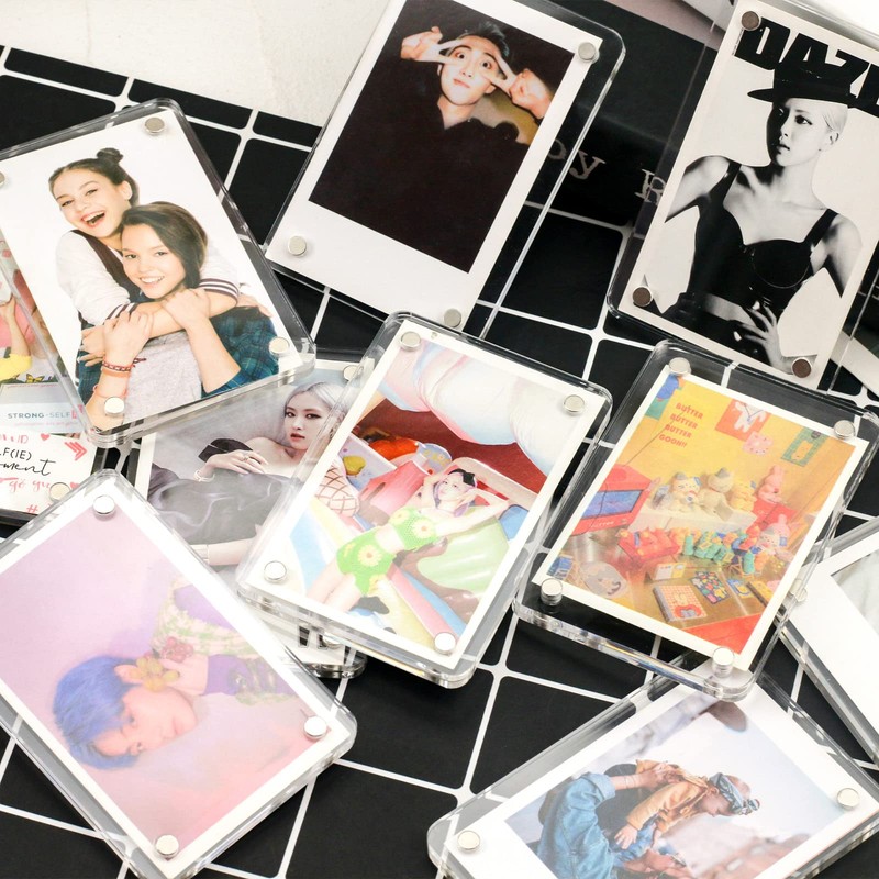Fridge Magnetic Picture Frame, Magnet Acrylic Photo Frame Clear Double