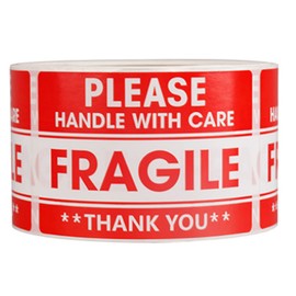 Yenghome 500 Pcs Fragile Stickers 1 Roll 76mm*50mm,Fragile -Please Handle with Care - Thank You Shipping Labels Stickers (500 Labels/Roll)