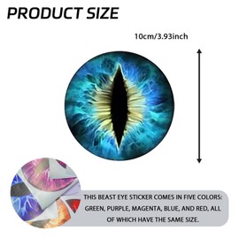 QKYS 2PCS Beast Eyes Decals, 3D Stereo Eyes Headlight Stickers, Jeep Stickers Round Headlight Eye Decal，Funny Decals Body Window Bumper Decoration Compatible with Car Truck Jeep Wrangler（Blue）