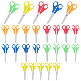 25 Pack Kids Scissors Bulk Set 5“ Kids Safety Scissors for School Supplies Small Scissors Kid Craft Scissors for Cutting Paper Safety Blunt Tip Scissors for Student Classroom Toddler Child Scissors