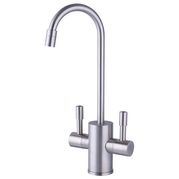 Ready Hot RH-F560-BN Faucet Only for Instant Hot Water Tank, Insulated, Safety Lock on Handle, Dual Lever Hot & Cold Water, Brushed Nickel Finish