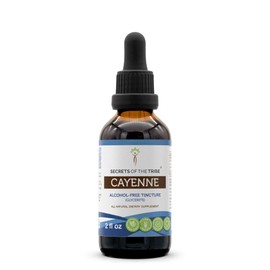 Secrets of the Tribe Cayenne Tincture Alcohol-Free Extract, High-Potency Herbal Drops, Tincture Made from Cayenne Capsicum annuum Invigorating Effect 2 oz