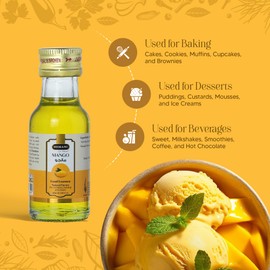 Hemani Mango Food Essence 25 ml Halal - Concentrated Mango Flavor for Indian Desserts, Drinks, and Recipes - Perfect for Mango Kulfi, Mango Barfi, and More