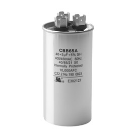 40 + 5 uF 40 + 5 MFD 440 VAC Dual Run Round Start Capacitor - Trane CPT00668 / CPT-0668 for AC Unit Fan Motor Start, Heat Pump, Condenser Straight Cool. Compatible with GE# C4405R / 97F9838