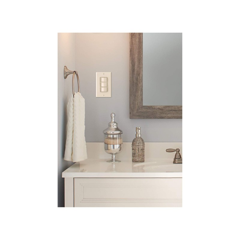 Broan-NuTone P3RW Three-Rocker Switch for Bathroom Exhaust Fan, White Wall