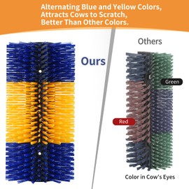 Livestock Scratching Brushes, Cattle Scratcher Brush with 4 Screws, Horse Brushes for Grooming, Relieve Itching on the Back, Goat Supplies for Horse, Sheep, Cow, Pig (2pcs Blue)