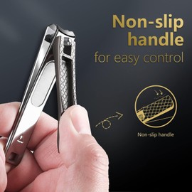 Wanmat Juego de cortaúñas, cortaúñas de acero inoxidable extra afilado para uñas y uñas de los pies, cortaúñas profesional para uñas gruesas o encarnadas, 3 cortadores de uñas para mujeres y hombres(negro)