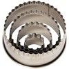 Ateco Fluted Edge Round Cutters in Graduated Sizes, Stainless Steel,