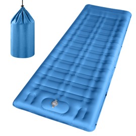 linenix Self Inflating Camping Mat, 12CM Thick Roll Mat Camping, Ultra-Light Sleeping Mat, Built-in Air Pump And Foldable, Waterproof, Portable, Suitable for Outdoor Camping, Trekking, Tents (Blue)