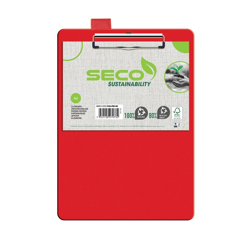 Seco Foldover Clipboard A4+ - Red