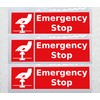 Emergency Stop Sticker Pack of 3 Waterproof Outdoor Vinyl Sticker