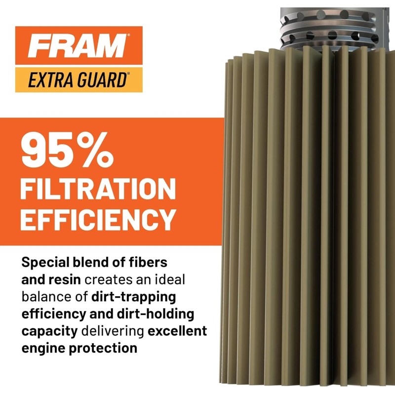 FRAM Extra Guard PH6607, 10K Mile Change Interval Spin-On Oil
