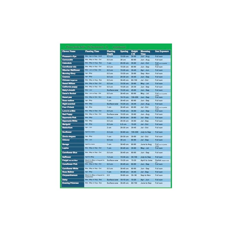 A4 Laminated Garden Planting Calendar: Year-Round Planner for Professional Flower