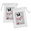 Ambesonne Yorkie Fabric Pouch Set of 2, Tilted Head Terrier