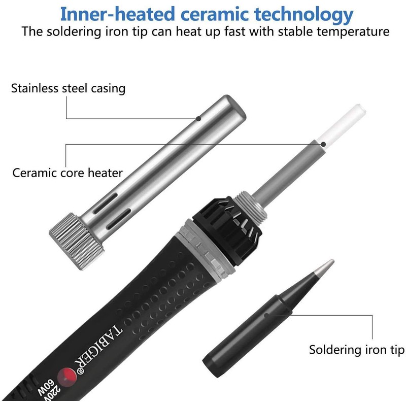 Tabiger Soldering Iron, Adjustable Temperature 60W Soldering Iron Gun with