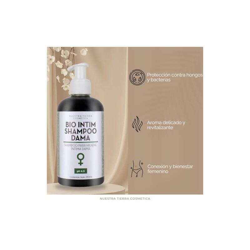 Shampoo Orgánico para Higiene Íntima con Aceites Esenciales Biológicos -