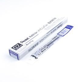 Ink Refill Pentel V Feel and Vicuna Ballpoint Pens (BX157, BX107), 0.7mm Medium Point, Blue Ink, Low Viscosity Ink Formula, BXM7H-C, Box of 12