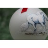 H573 Hand-made Christmas Ornament - horse - white draft Percheron