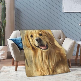 Golden Retriever Blanket Gifts for Women Girls Golden Retriever Lovers, Golden Retriever Dog Themed Throw Blankets, Soft Cozy Lightweight Plush Throws for Living Room Sofa Couch Home Decor 50x60in