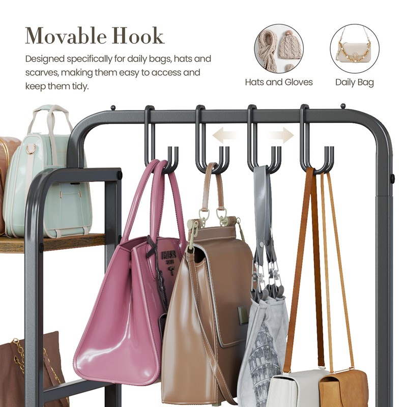 Purse Organizer for Closet, with Bottom Drawer, Extra Large Capacity
